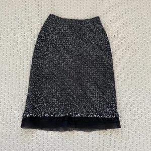 Lafayette 148 New York wool tweed knee length skirt